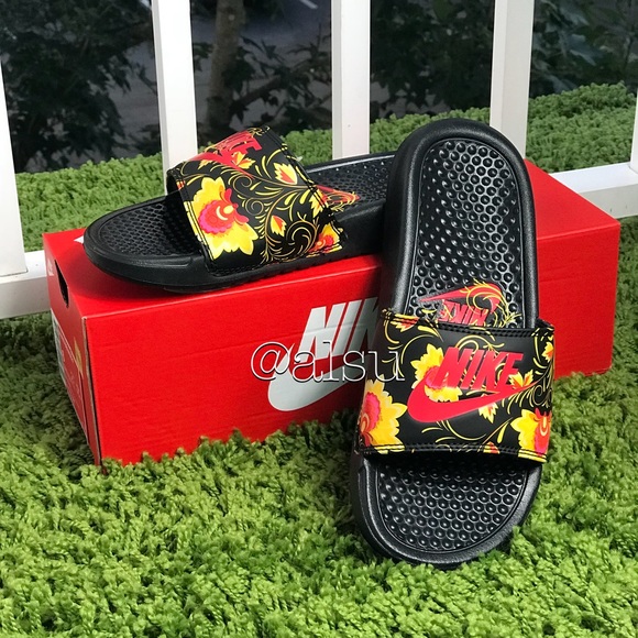 Nike Shoes - NWT Nike Benassi F University Red Black WMNS